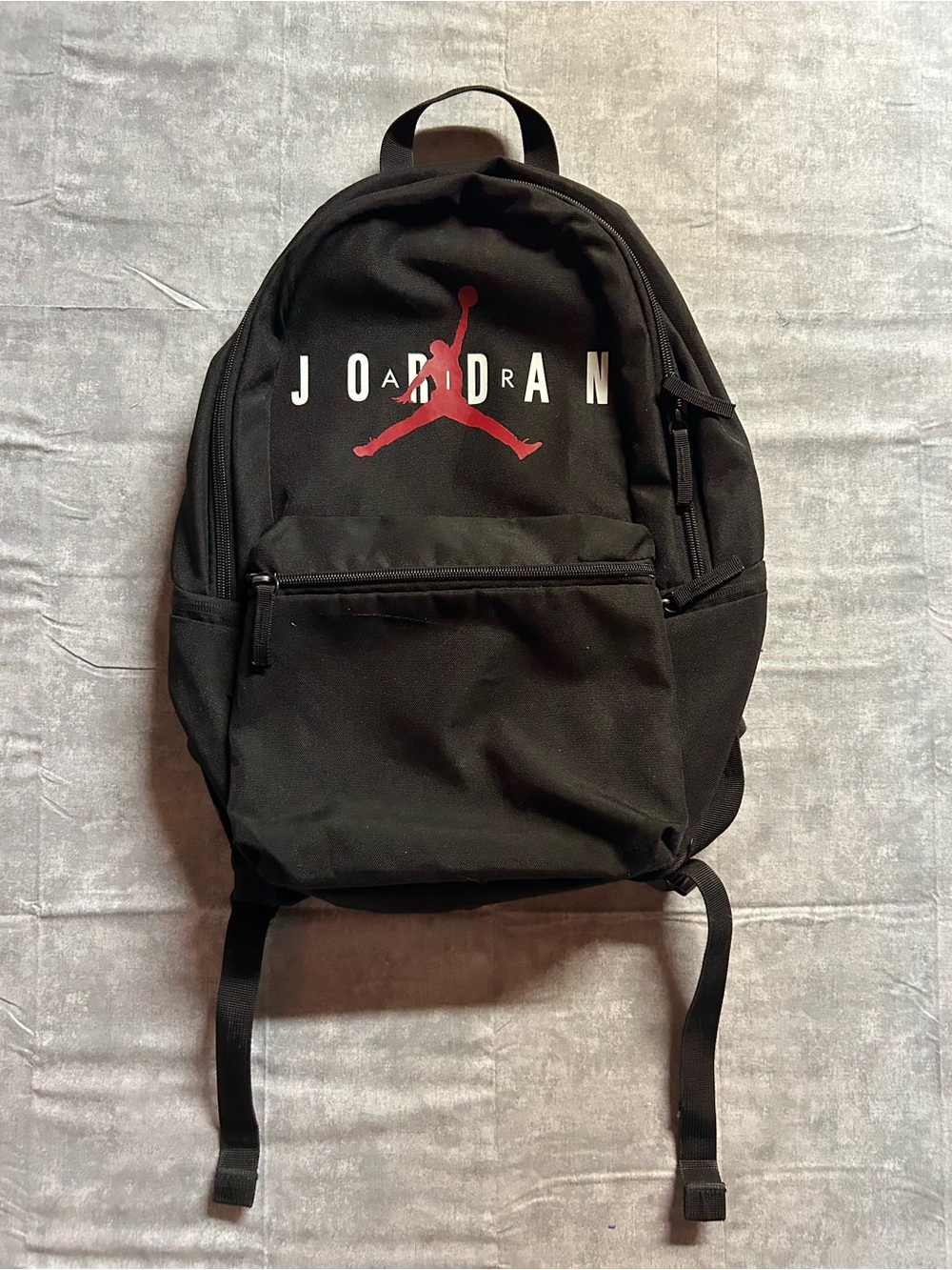 Jordan Black Backpack with Red Jumpman and White Lettering
